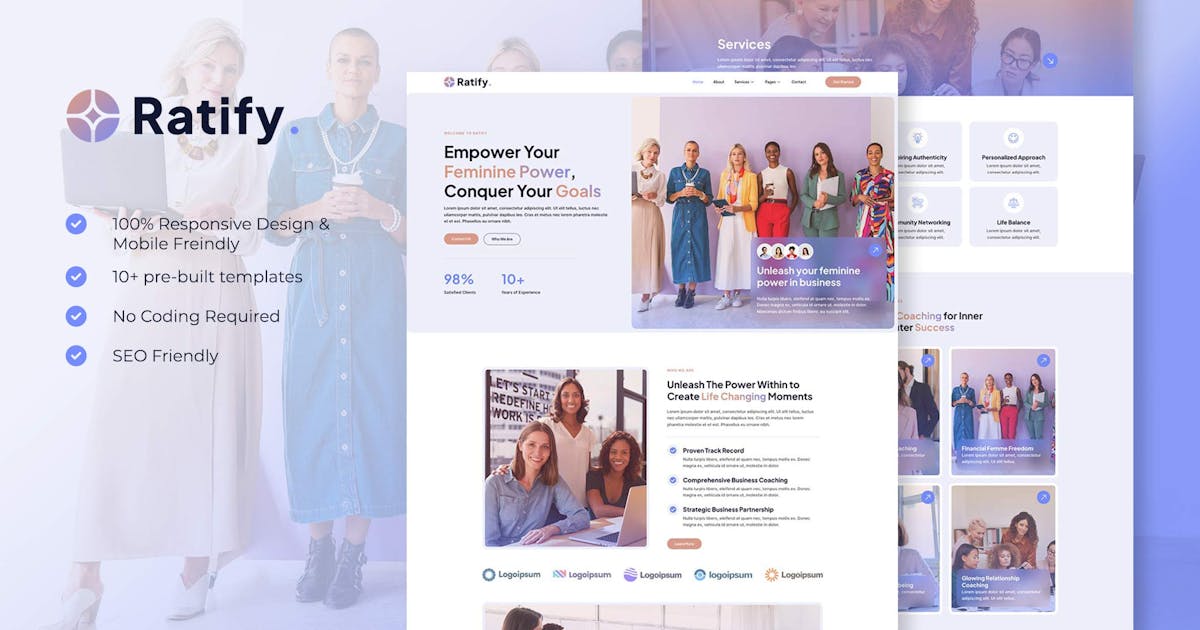 Ratify – Feminine Business Coaching Elementor Template Kit