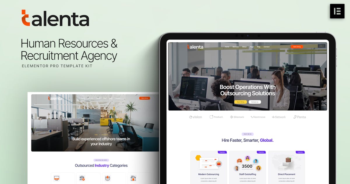 Talenta – Human Resources & Recruitment Agency Elementor Template Kit