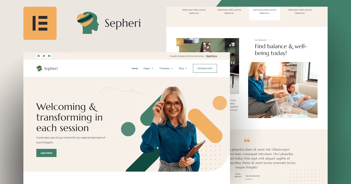 Sepheri – Psychologist Elementor Pro Template Kit