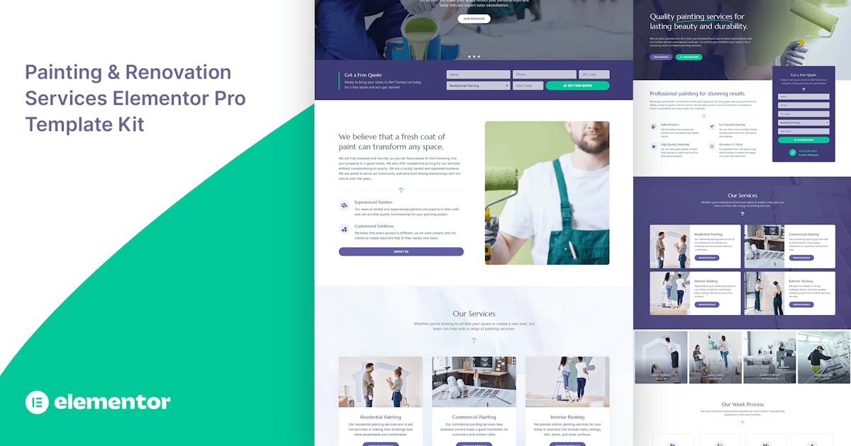 Paint Splatter – Painting & Renovation Services Elementor Pro Template Kit