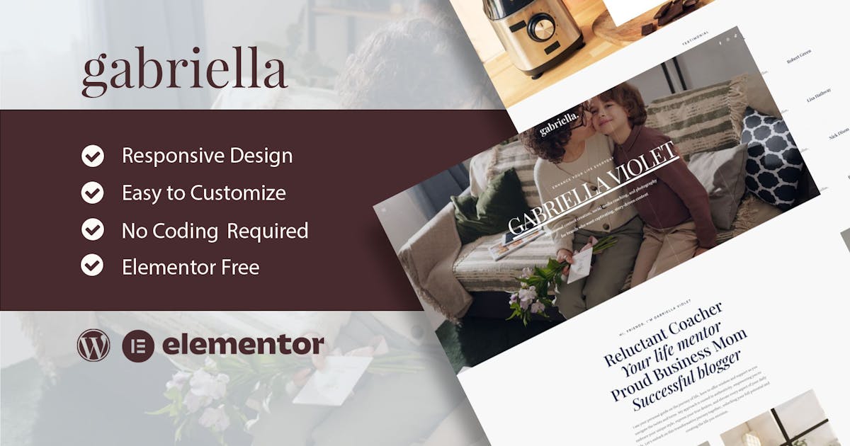 Gabriella – Motivator & Business Coach Elementor Template Kit