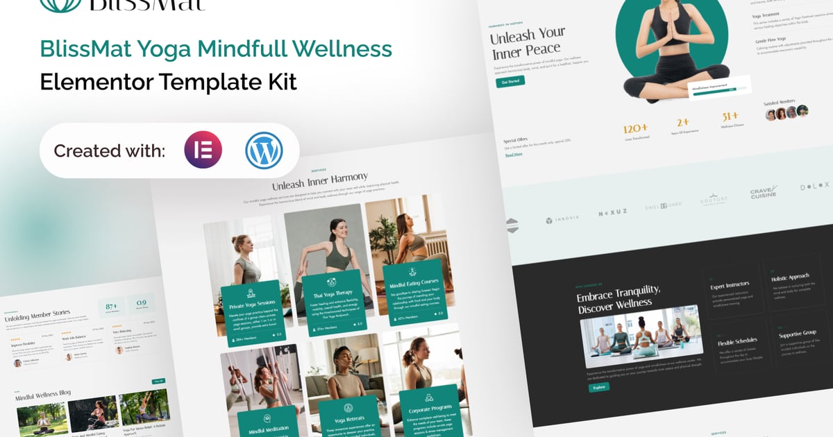 BlissMat – Yoga & Mindfull Wellness Elementor Template Kit