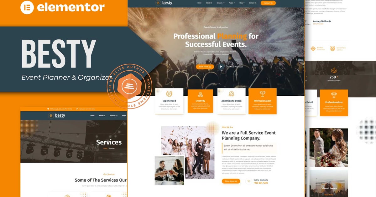 Besty – Event Planner & Organizer Elementor Template Kit