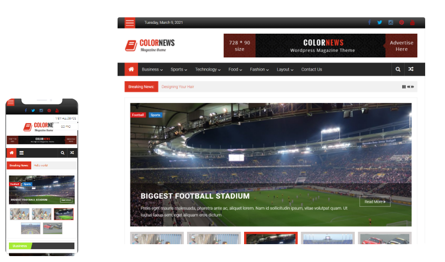 ThemeGrill ColorNews Pro – Magazine WordPress Theme