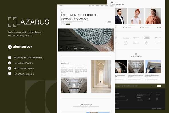 Download Lazarus – Architecture & Interior Design Elementor Template ...