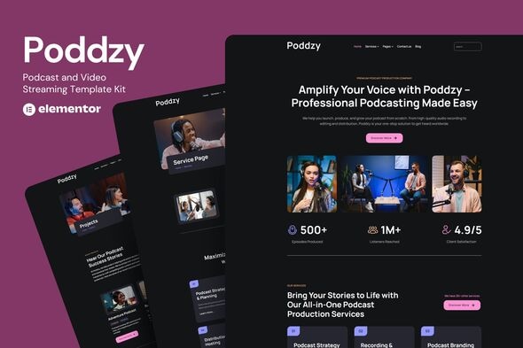 Download Podzzy – Podcast and Video Streaming Elementor Kit