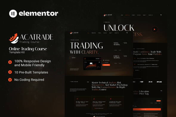Télécharger Acatrade – Online Trading Course Elementor Template Kit