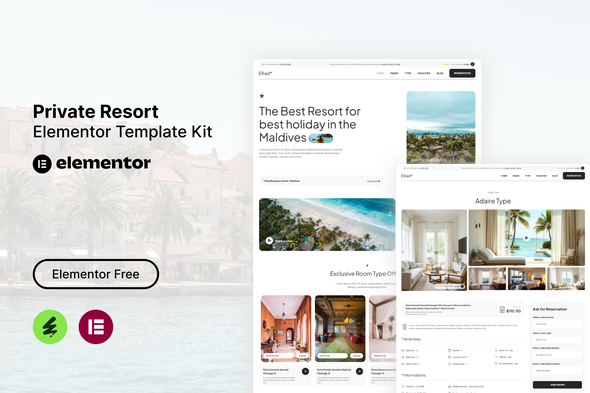 Download Elliad – Private Resort Elementor Template Kit