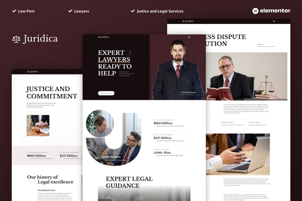 Télécharger Juridica – Lawyer Attorney and Law Firm Elementor Pro Template Kit