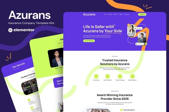 Télécharger Azurans – Insurance Company Elementor Template Kit