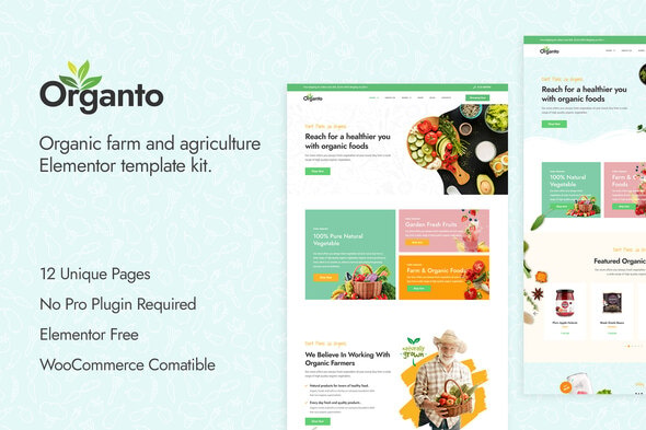 Télécharger Organto – Organic Food Elementor Template Kit