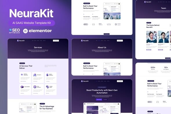 Télécharger NeuraKit – AI SaaS Elementor Template Kit