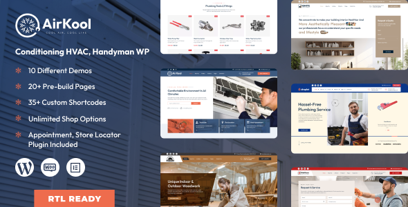 Download Air Kool – Conditioning HVAC, Handyman WordPress