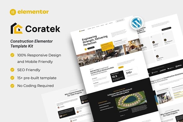 Télécharger Coratek – Construction Elementor Template Kit