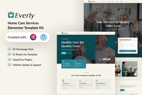 Download Everly – Home Care Services Elementor Template Kit