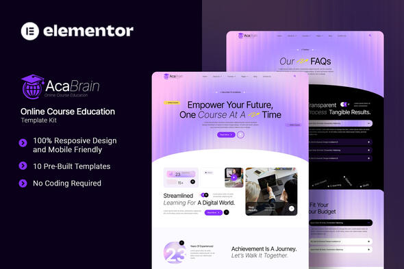 Download Acabrain – Online Course Education Elementor Template Kit