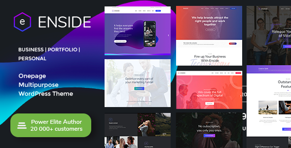 Télécharger Enside – Multipurpose Onepage Landing Page WordPress Theme