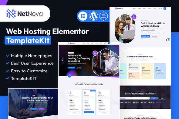 Download NetNova – Web Hosting Elementor Template Kit