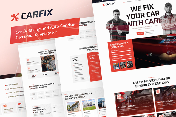 Télécharger Carfix – Car Detailing and Auto Service Elementor Template Kit
