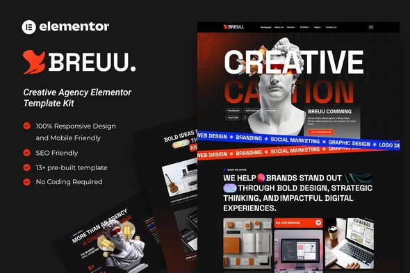 Download Breuu – Creative Agency Elementor Template Kit