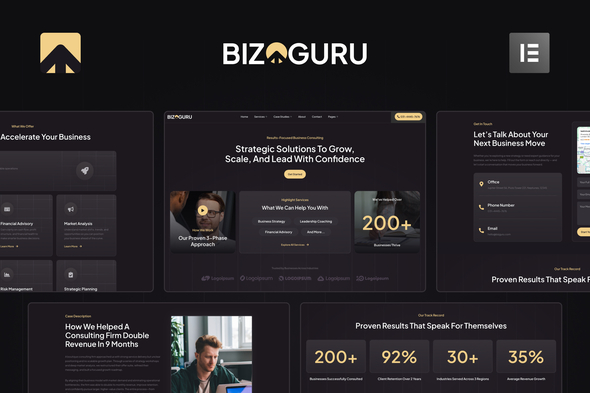 Download BizGuru – Business Consulting Elementor Template Kit
