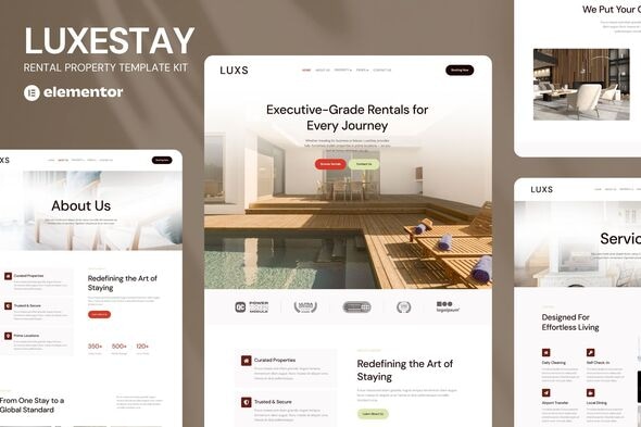 Download LuxeStay – Rental Property Elementor Template Kit