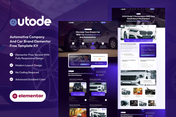 Download Autode – Automotive Company And Car Brand Elementor Template Kit
