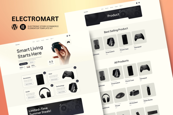 Télécharger Electromart – E-Commerce Electronics Store Elementor Template Kit