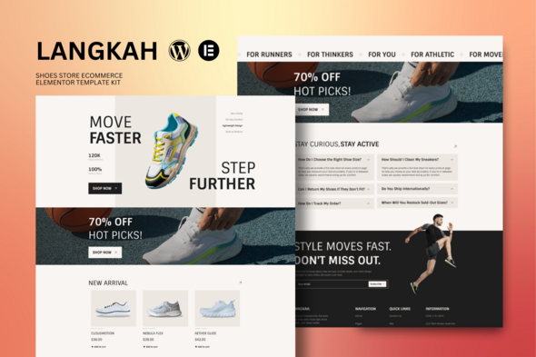 Télécharger Langkah – Shoes Store eCommerce Elementor Template Kit