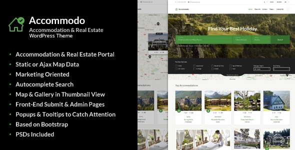 Télécharger Accommodo – Accommodation Travel WordPress Theme