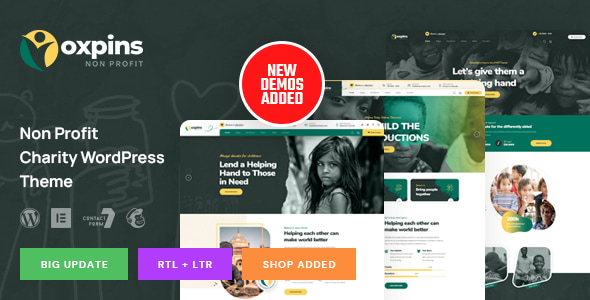 Download Oxpins – Non Profit Charity WordPress Theme