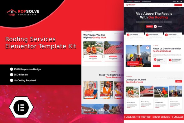 Télécharger Roofsolve – Roofing Services Elementor Template Kit