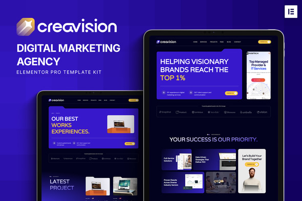 Télécharger Creavision – Digital Marketing Agency Elementor Pro Template Kit