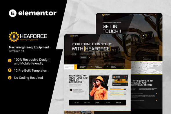 Download Heaforce – Machinery Heavy Equipment Elementor Template Kit