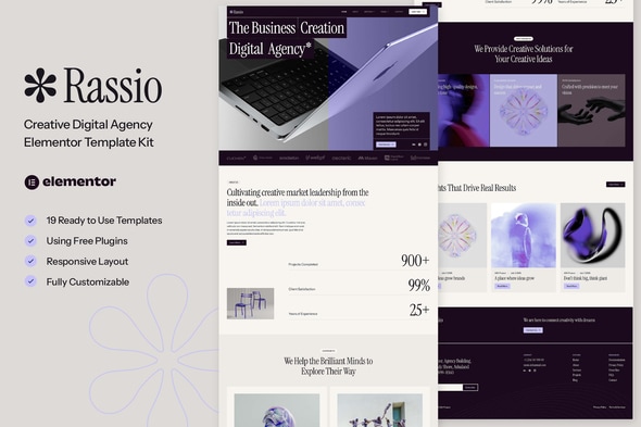 Télécharger Rassio – Creative Digital Agency Elementor Template Kit