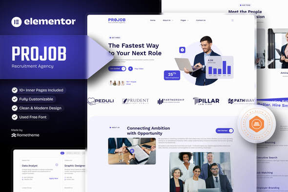 Télécharger Projob – Recruitment Agency Elementor Template Kit