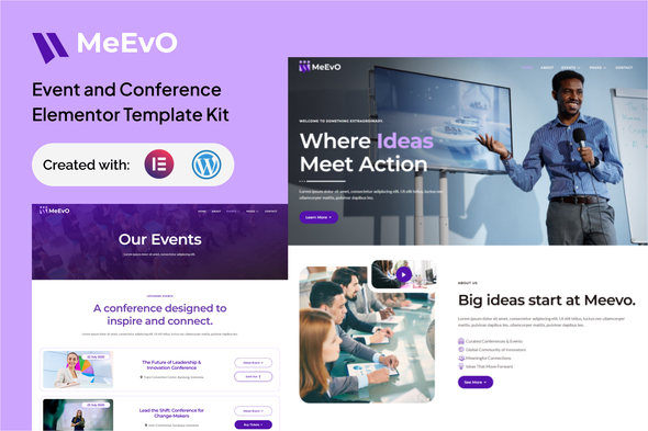 Télécharger Meevo – Event and Conference Elementor Kit