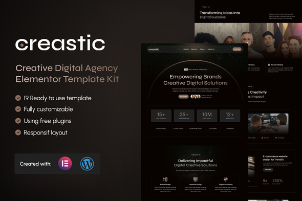 Télécharger Creastic – Creative Digital Agency Elementor Template Kit