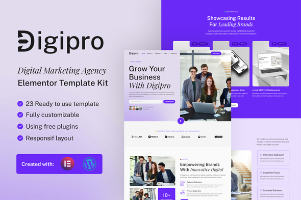 Télécharger Digipro – Digital Marketing Agency Elementor Template Kit