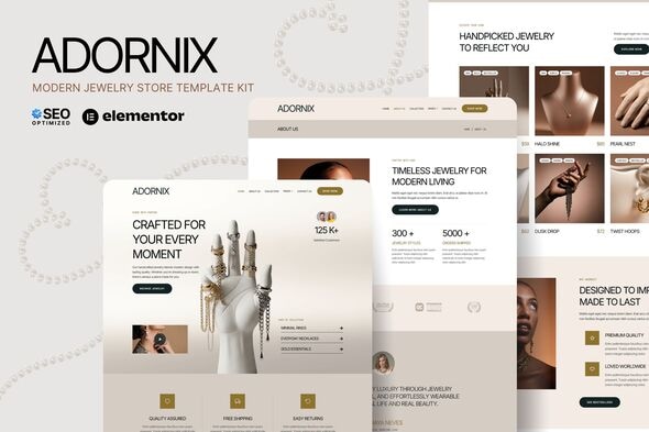 Download Adornix – Modern Jewelry Store Elementor Template Kit