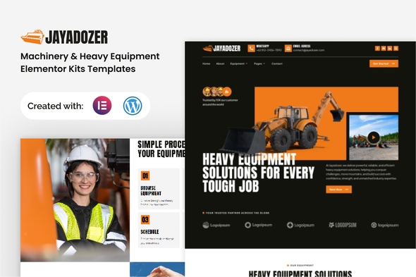 Télécharger Jayadozer – Machinery Heavy Equipment Elementor Templae Kit