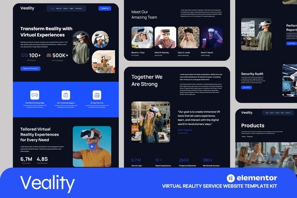 Download Veality – Virtual Reality Service Elementor Template Kits
