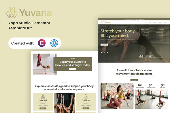 Télécharger Yuvana – Yoga Studio Elementor Template Kit