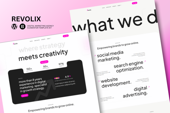 Télécharger Revolix – Digital Marketing Agency Elementor Template Kit