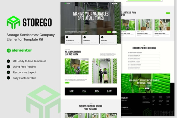 Download Storego – Storage Services Company Elementor Template Kit