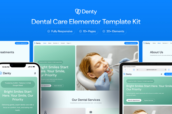 Download Denty – Dental Care Elementor Template Kit