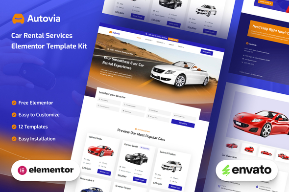 Download Autovia – Car Rental Service Elementor Template Kit