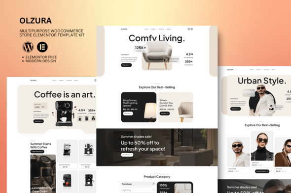 Télécharger Olzura – Multipurpose Woocommerce Store Elementor Template Kit