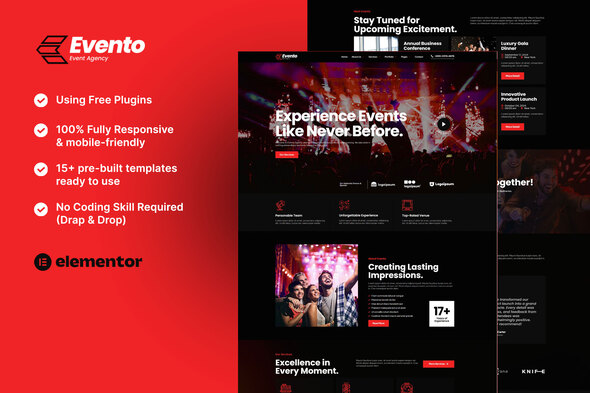 Download Evento – Event Agency Elementor Template Kit