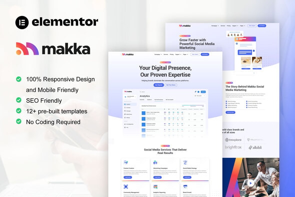 Download Makka – Social Media Marketing Agency Elementor Template Kit